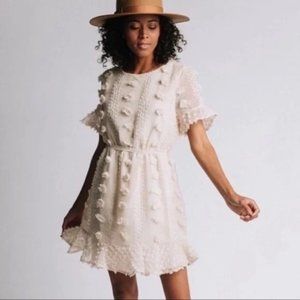 &merci Off-White Pom Pom So Close To My Heart Mini Dress - L